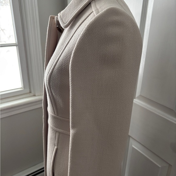 Elegant Cream Italian Wool Women’s Coat - Picture 3 of 10